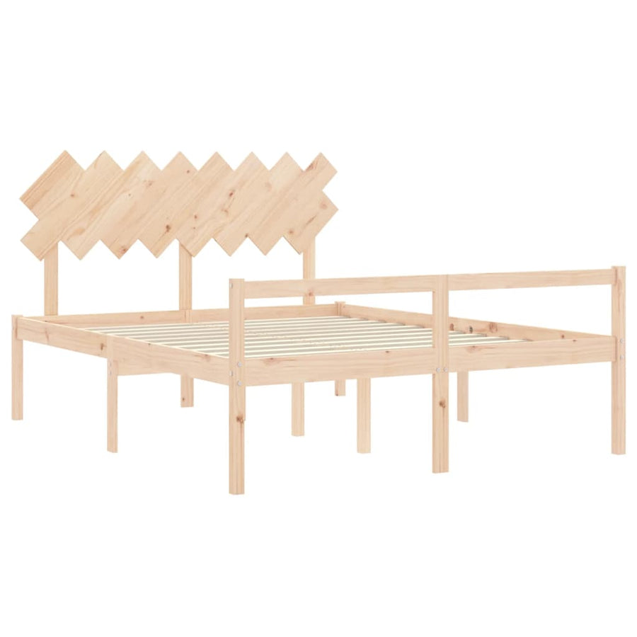 Seniorenbed Met Hoofdbord Massief Hout 160 x 200 cm Naturel