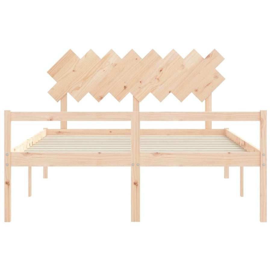 Seniorenbed Met Hoofdbord Massief Hout 160 x 200 cm Naturel