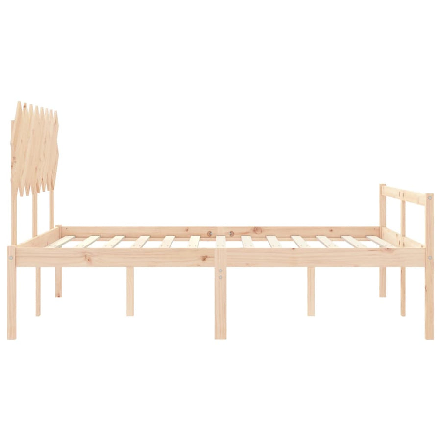 Seniorenbed Met Hoofdbord Massief Hout 160 x 200 cm Naturel