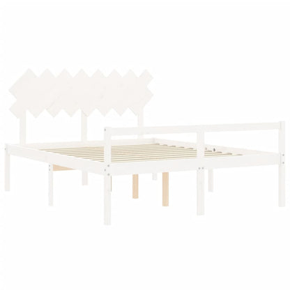 Seniorenbed Met Hoofdbord Massief Hout 160 x 200 cm Wit