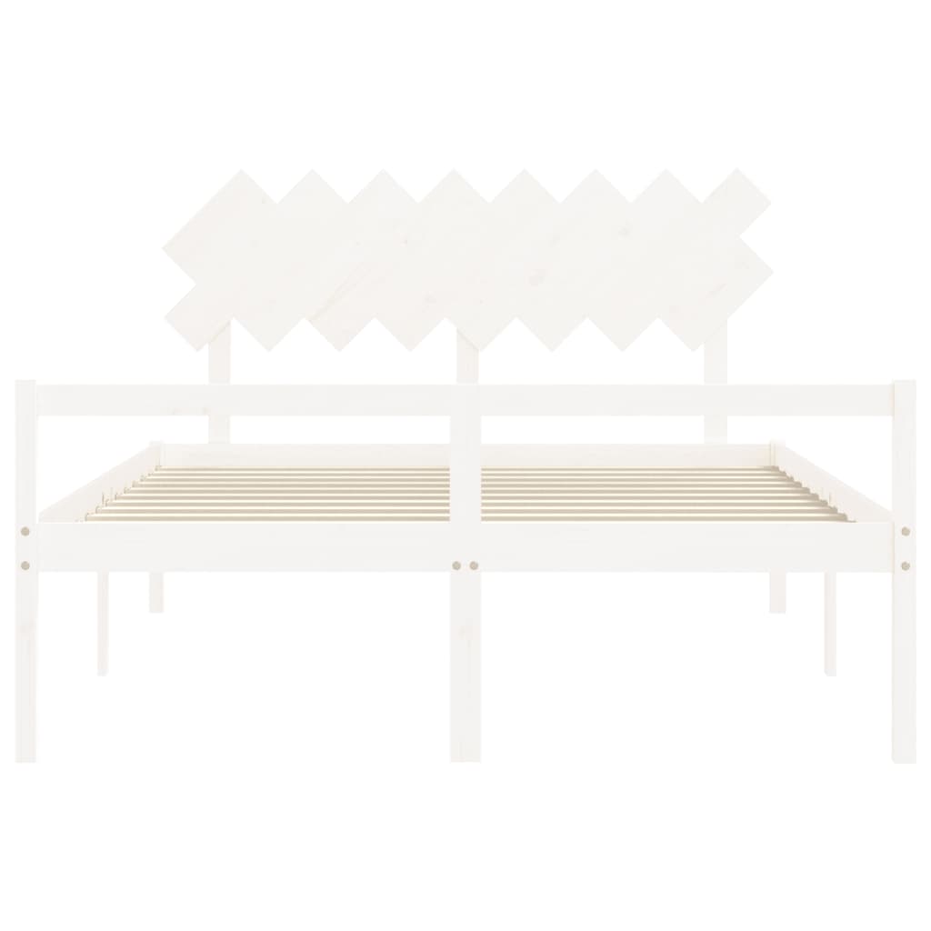 Seniorenbed Met Hoofdbord Massief Hout 160 x 200 cm Wit