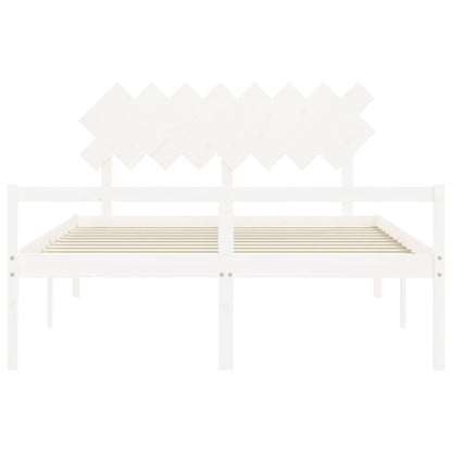 Seniorenbed Met Hoofdbord Massief Hout 160 x 200 cm Wit