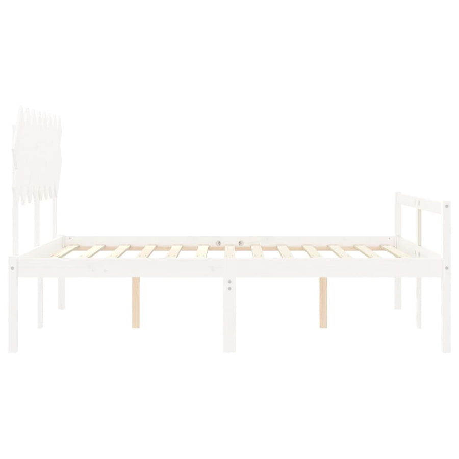 Seniorenbed Met Hoofdbord Massief Hout 160 x 200 cm Wit