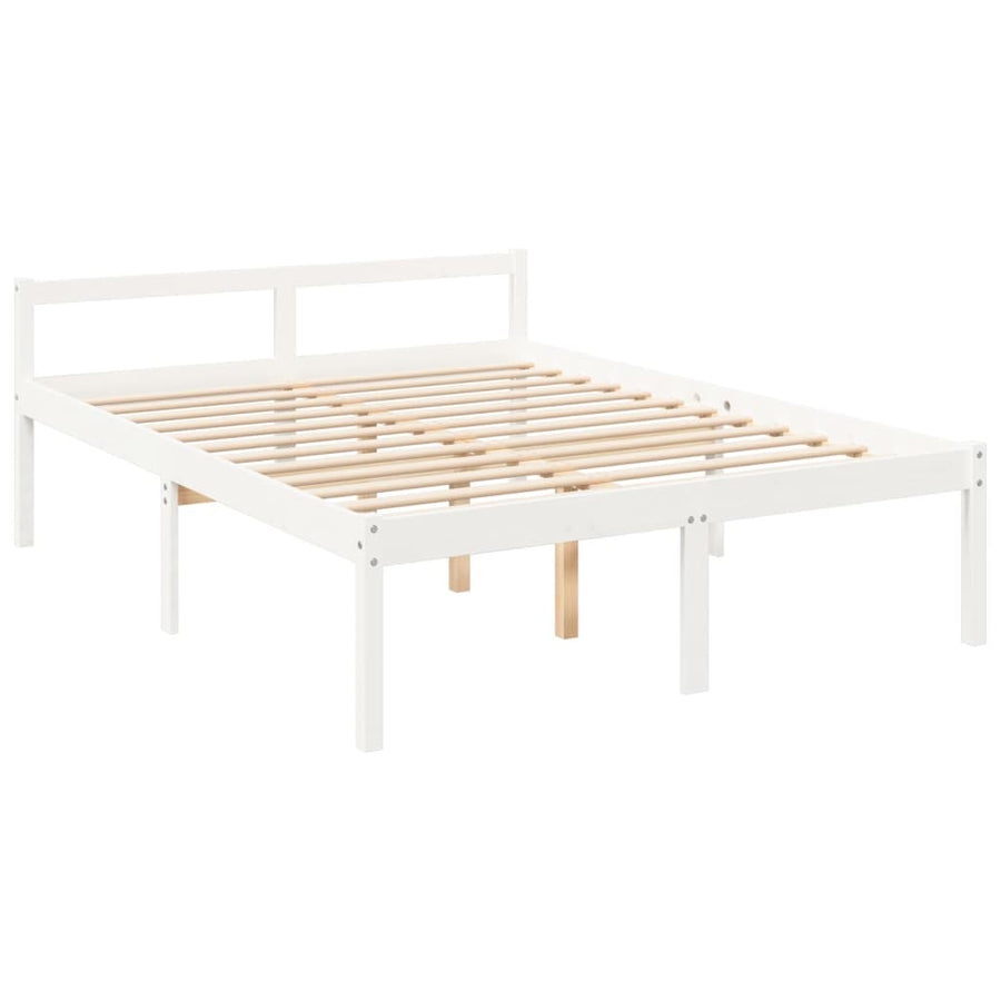 Seniorenbed Met Hoofdbord Massief Hout 160 x 200 cm Wit