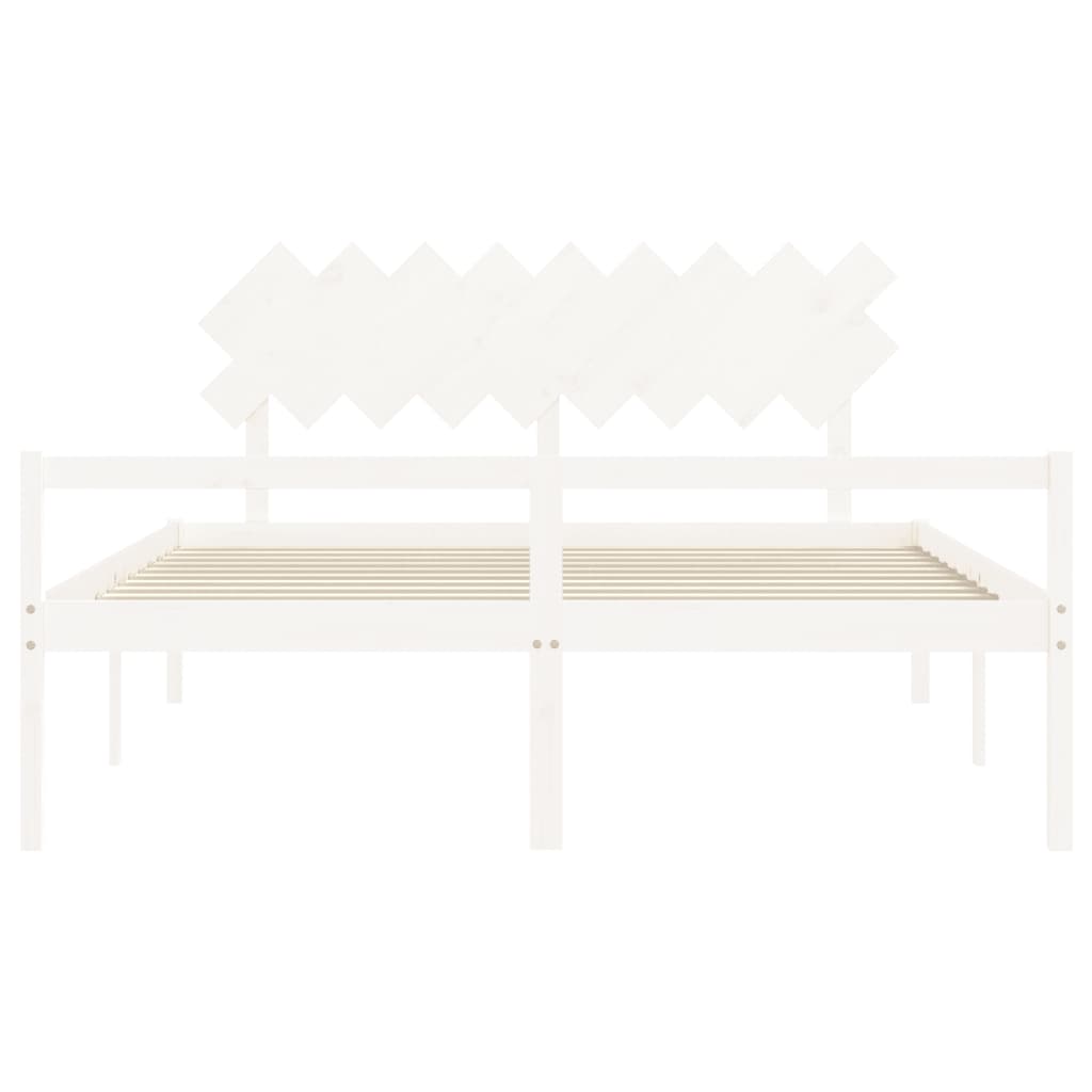 Seniorenbed Met Hoofdbord Massief Hout Super King 180 x 200 cm Wit
