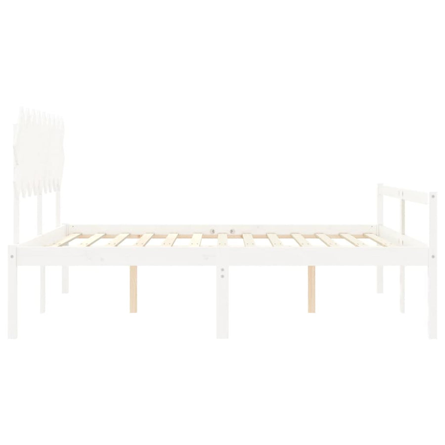 Seniorenbed Met Hoofdbord Massief Hout Super King 180 x 200 cm Wit