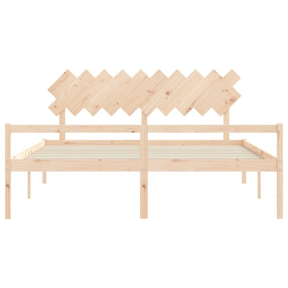 Seniorenbed Met Hoofdbord Massief Hout 200 x 200 cm Naturel