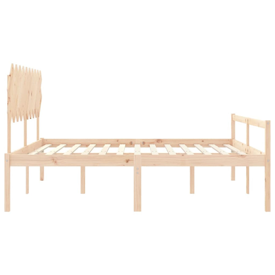 Seniorenbed Met Hoofdbord Massief Hout 200 x 200 cm Naturel