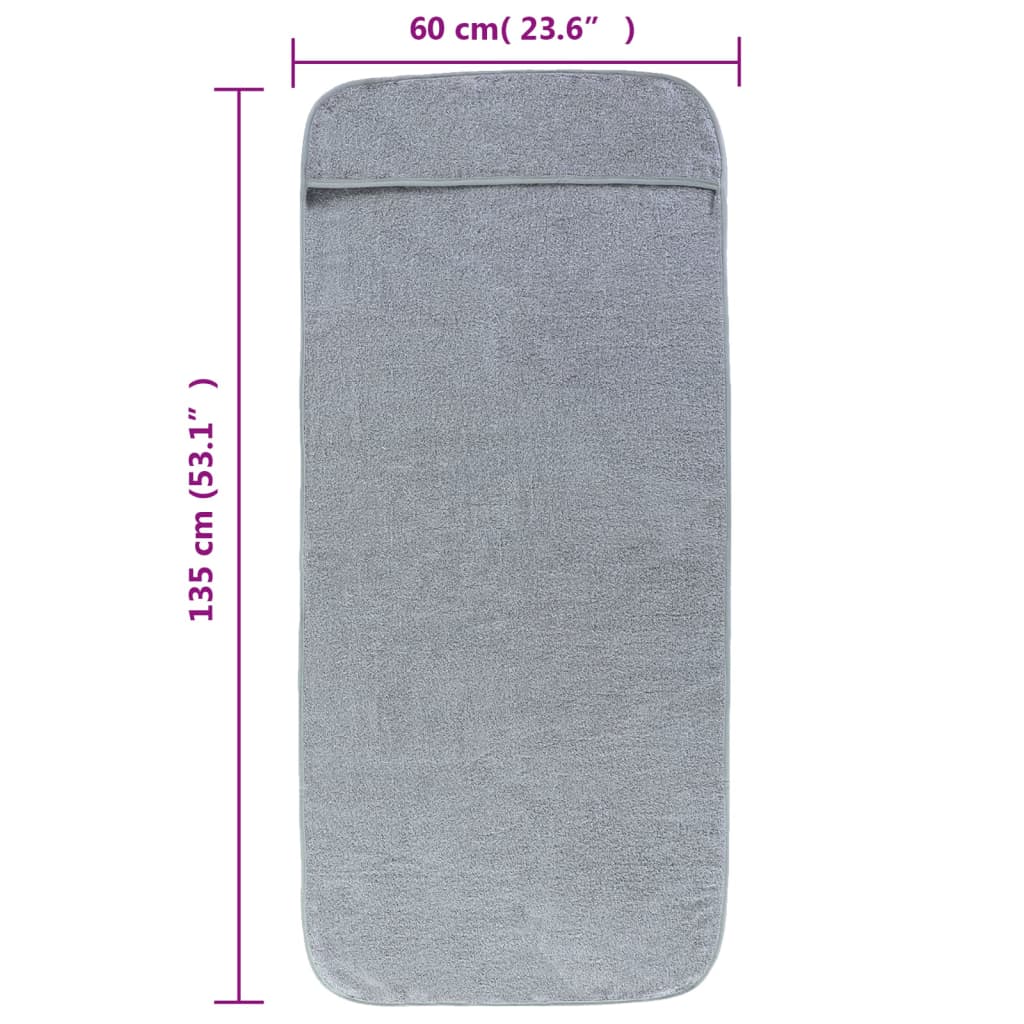 Strandhanddoeken 00 G/M² Stof 4 60 x 135 cm Grijs