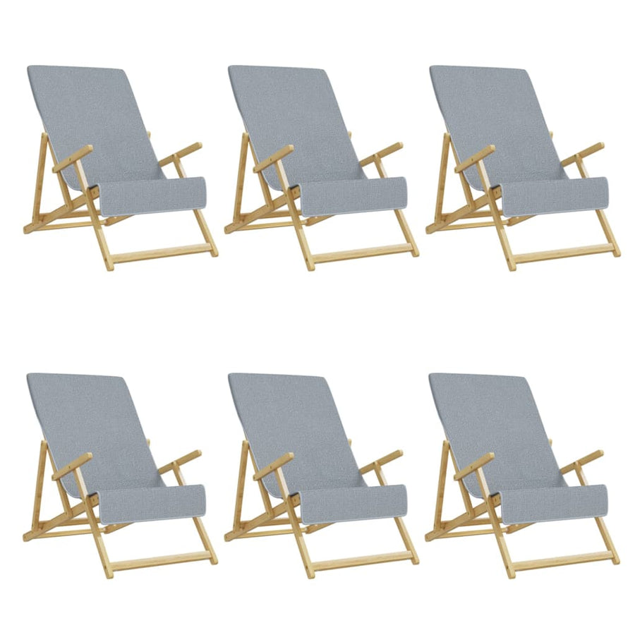 Strandhanddoeken 6 St 400 G/M² 60X135 Cm Stof Grijs