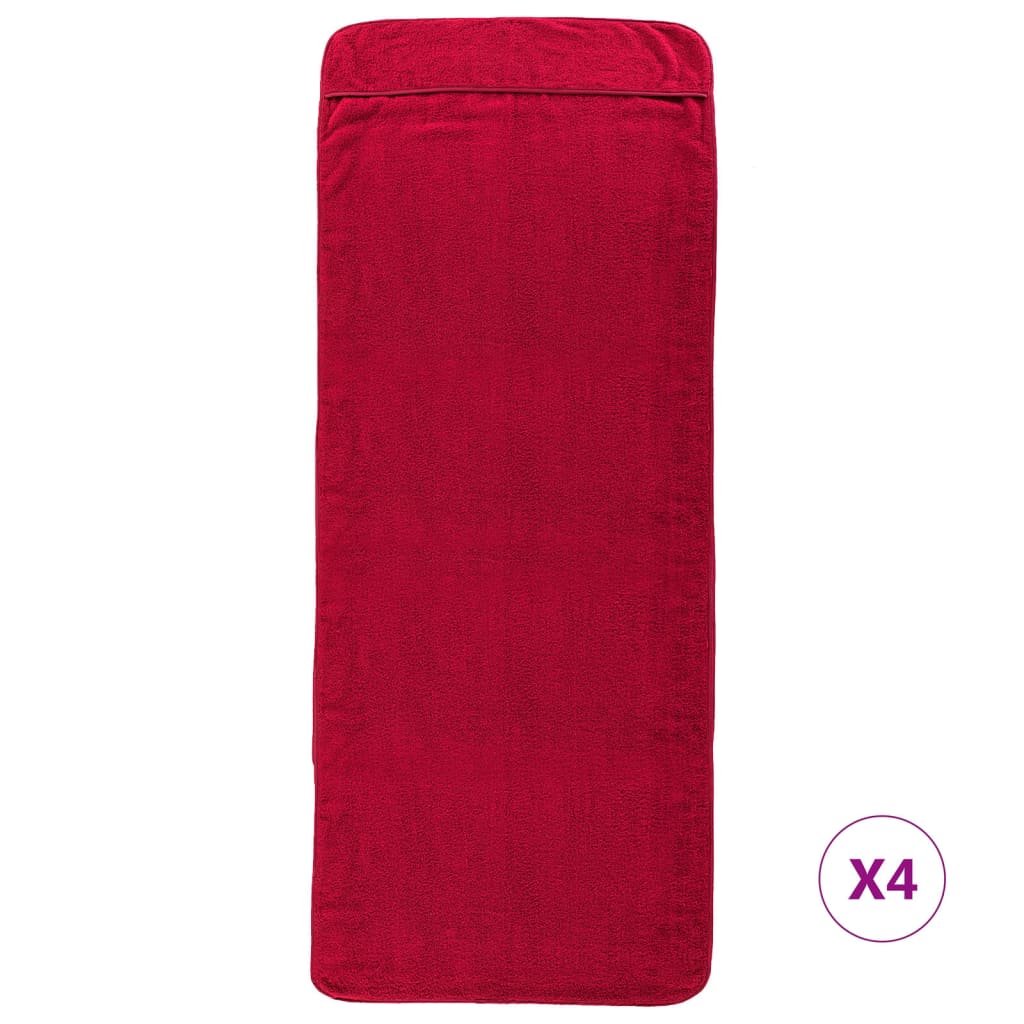 Strandhanddoeken 00 G/M² Stof Bordeaux 4 60 x 135 cm Rood