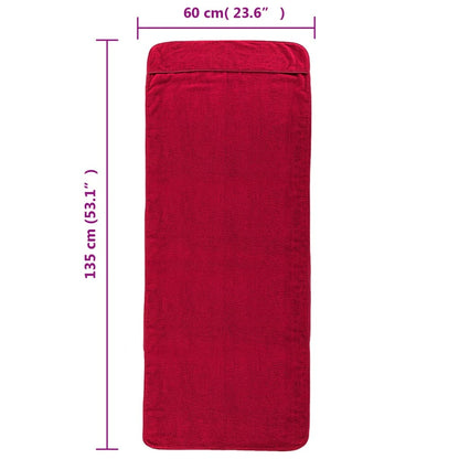Strandhanddoeken 00 G/M² Stof Bordeaux 4 60 x 135 cm Rood