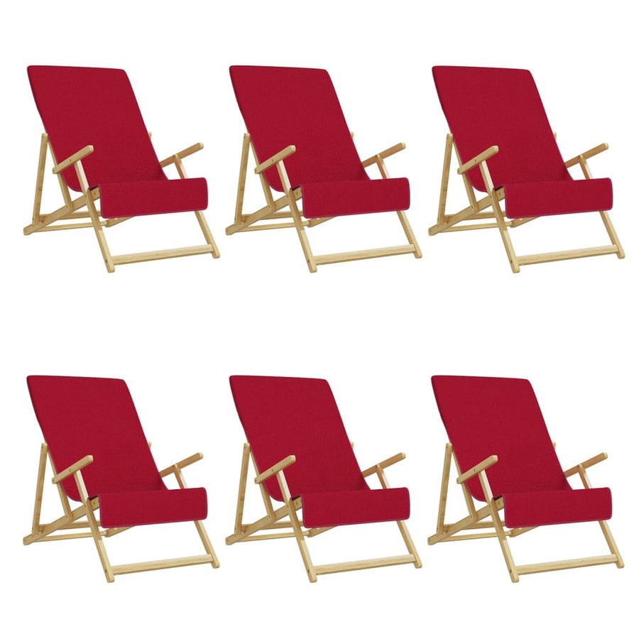 Strandhanddoeken 6 St 400 G/M² 60X135 Cm Stof Bordeauxrood