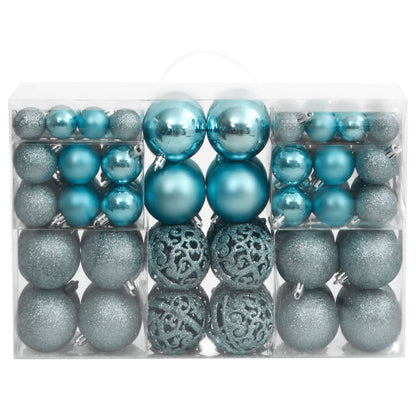 Kerstballen 100 st 3/4/6 cm turquoise