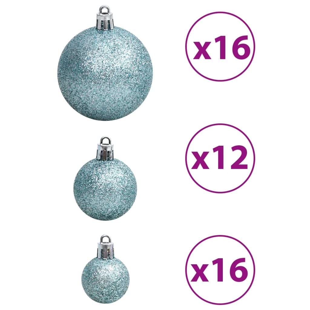 Kerstballen 100 st 3/4/6 cm turquoise