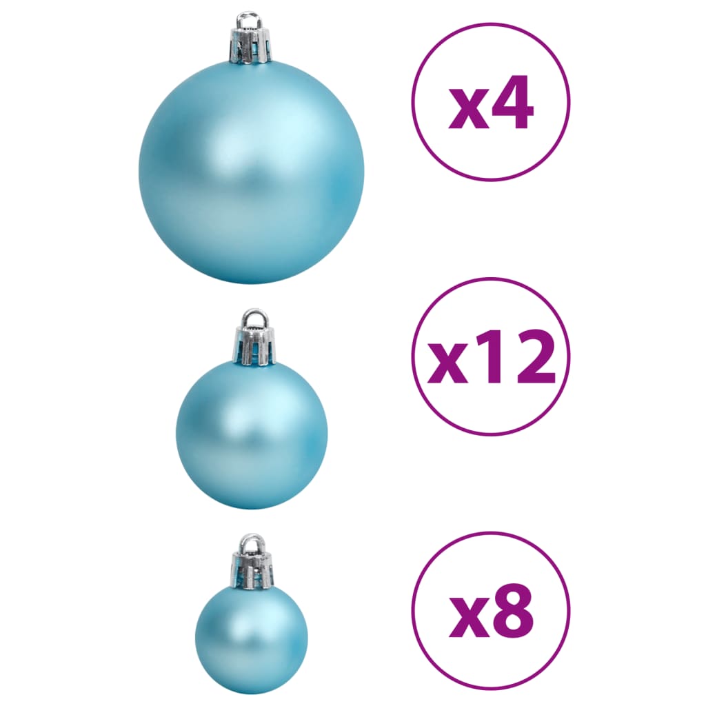 Kerstballen 100 st 3/4/6 cm turquoise