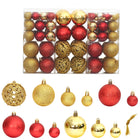 Kerstballen 3/4/6 Cm Kleurig En Wijn Rood en goud