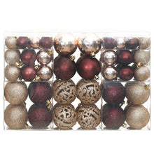 Kerstballen 100 st 3/4/6 cm champagnekleurig en bruin