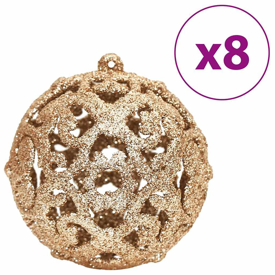 Kerstballen 100 st 3/4/6 cm champagnekleurig en bruin