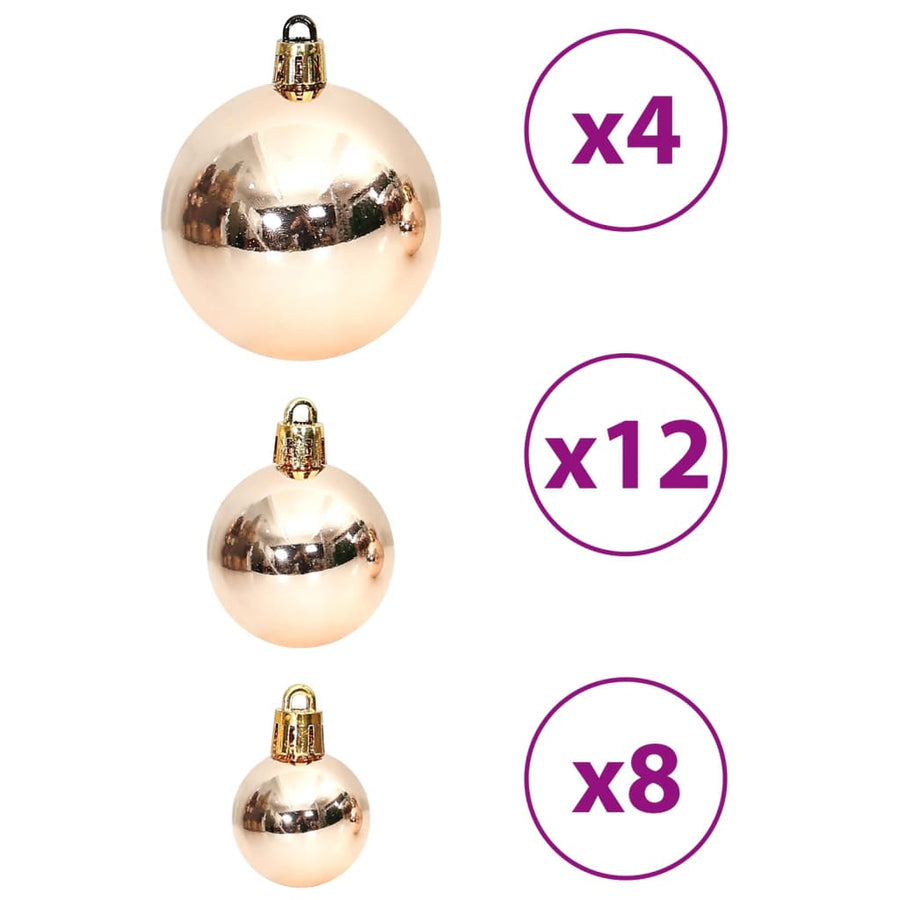 Kerstballen 100 st 3/4/6 cm champagnekleurig en bruin