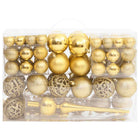 Kerstballenset 111 stuks polystyreen goudkleurig
