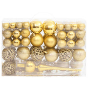 Kerstballenset 111 stuks polystyreen goudkleurig