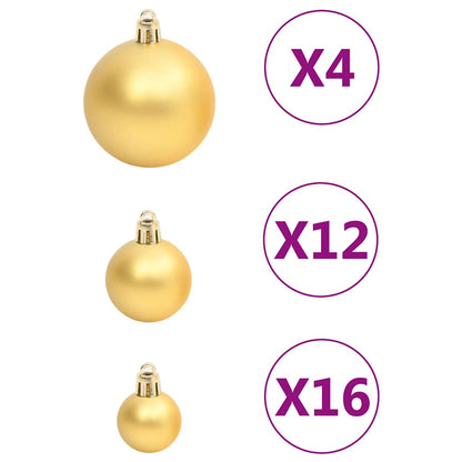 111-Delige Kerstballenset Polystyreen Kleurig Goud