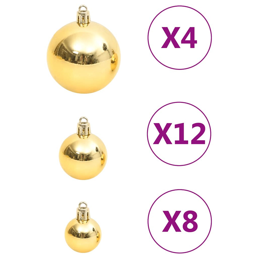 111-Delige Kerstballenset Polystyreen Kleurig Goud