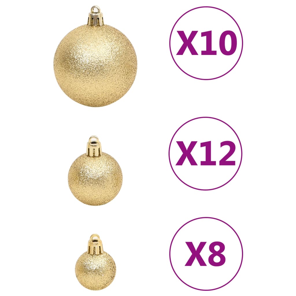 111-Delige Kerstballenset Polystyreen Kleurig Goud
