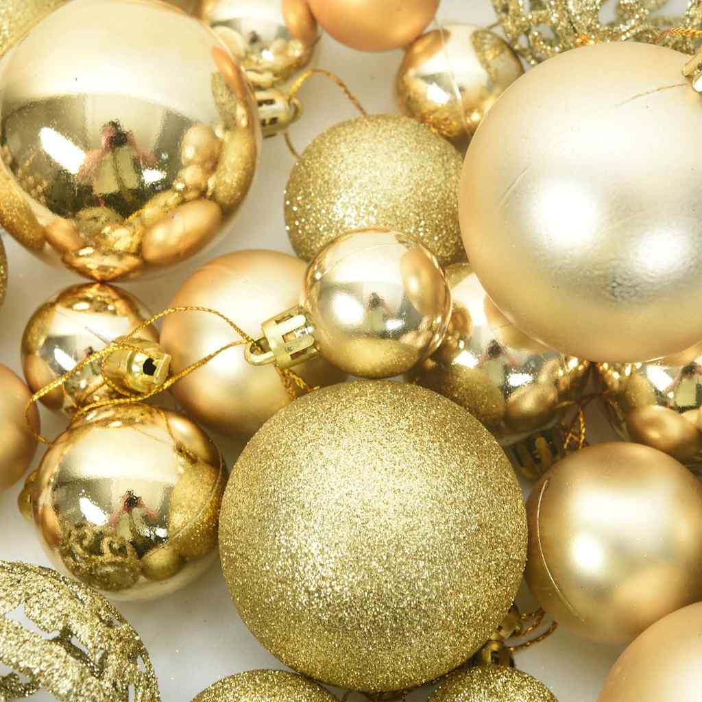 111-Delige Kerstballenset Polystyreen Kleurig Goud