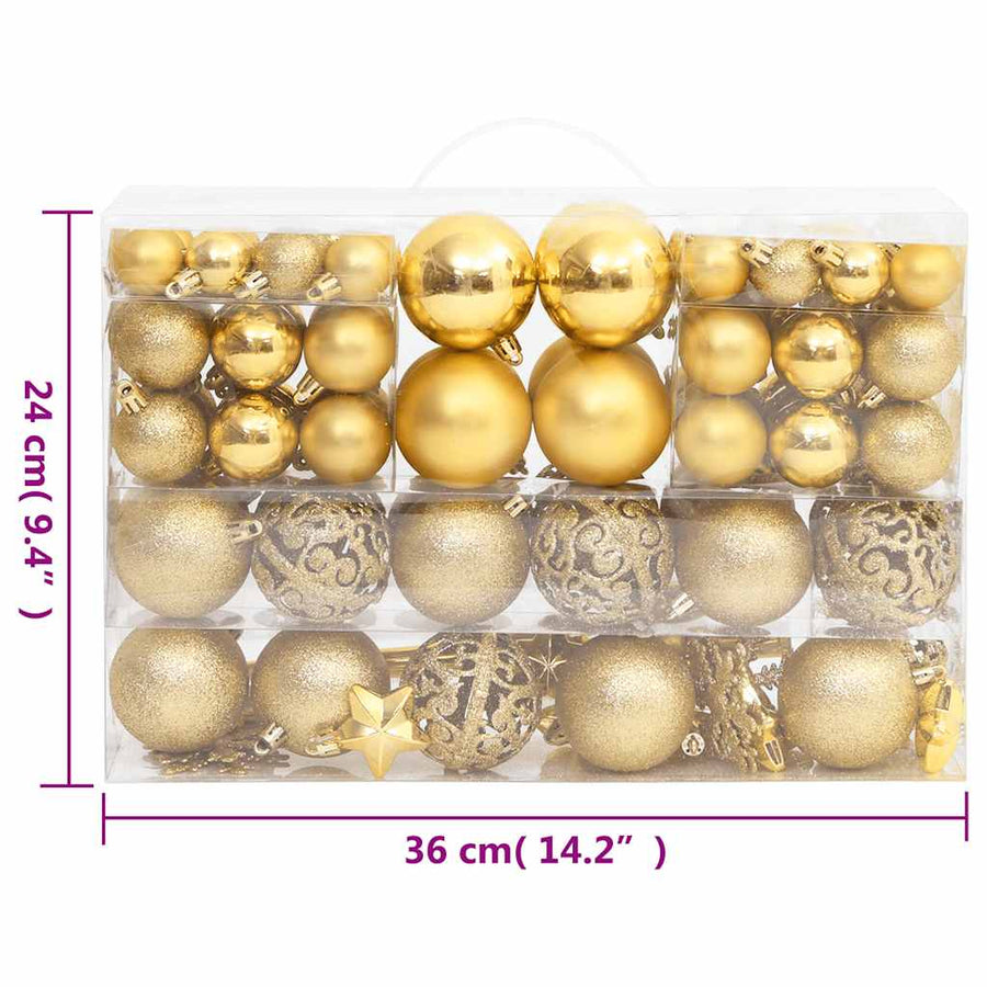 111-Delige Kerstballenset Polystyreen Kleurig Goud