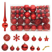 Kerstballenset 111 stuks polystyreen rood