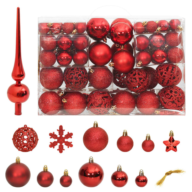 111-Delige Kerstballenset Polystyreen Rood