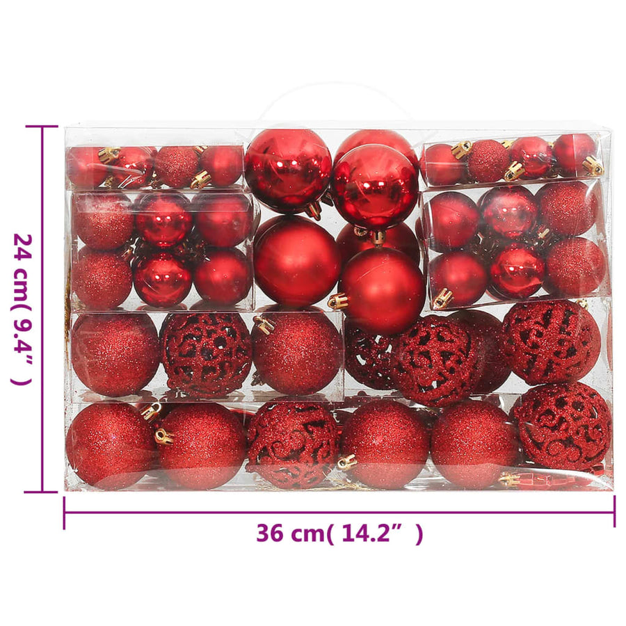 111-Delige Kerstballenset Polystyreen Rood
