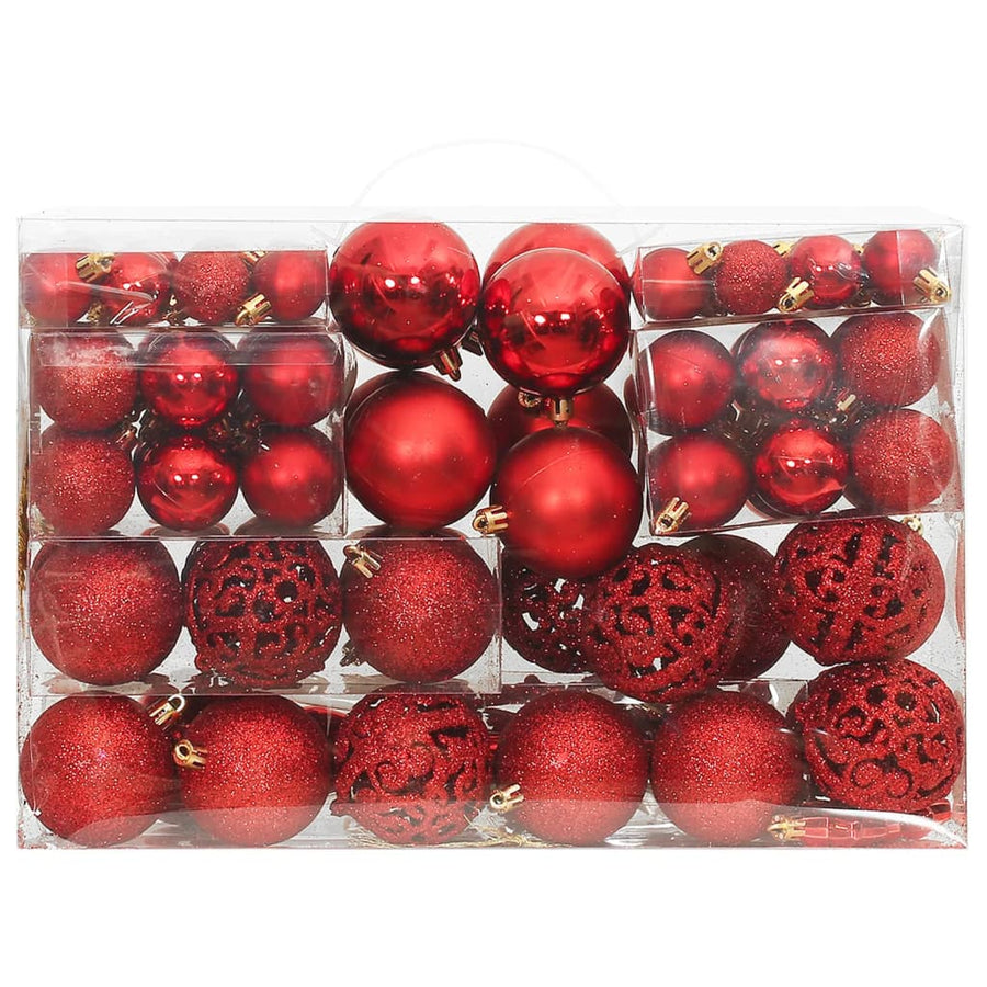 111-Delige Kerstballenset Polystyreen Rood