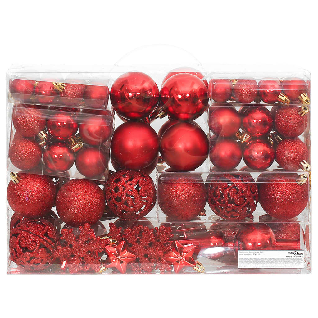 111-Delige Kerstballenset Polystyreen Rood
