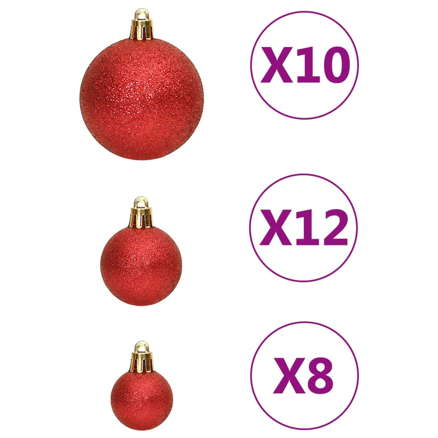 111-Delige Kerstballenset Polystyreen Rood