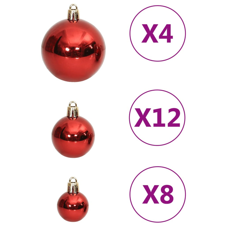 111-Delige Kerstballenset Polystyreen Rood