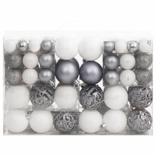 111-Delige Kerstballenset Polystyreen Wit En Grijs