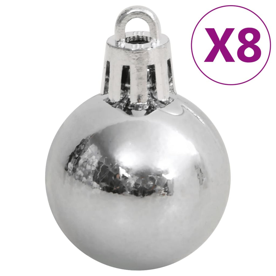 111-Delige Kerstballenset Polystyreen Wit En Grijs