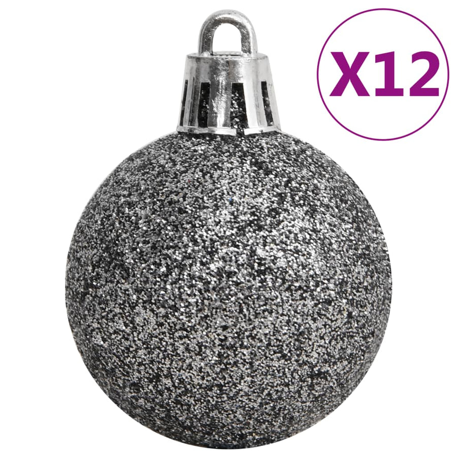 111-Delige Kerstballenset Polystyreen Wit En Grijs