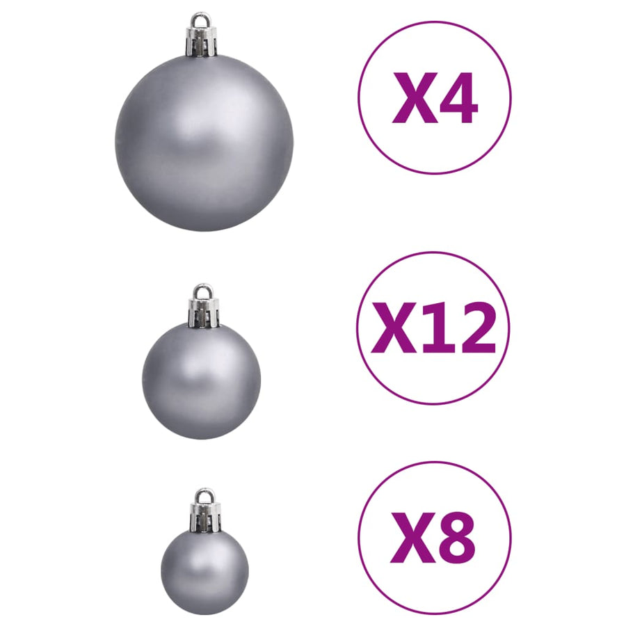 111-Delige Kerstballenset Polystyreen Wit En Grijs