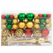 Kerstballen 112 stuks polystyreen rood groen goud