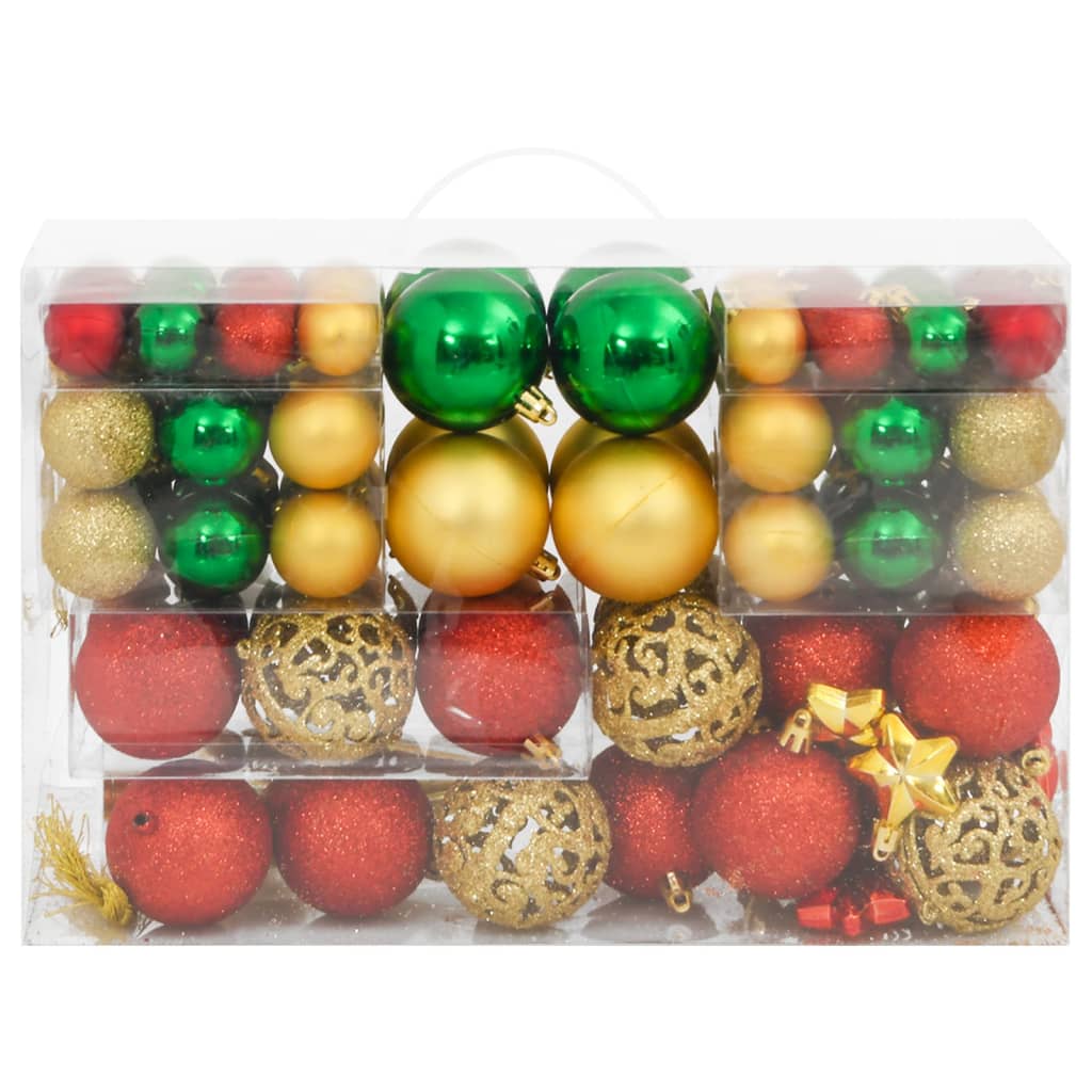 112-Delige Kerstballenset Polystyreen Rood Groen En Goudkleurig Multikleur
