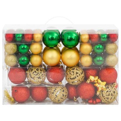 112-Delige Kerstballenset Polystyreen Rood Groen En Goudkleurig Multikleur