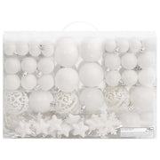 Kerstballenset 111 stuks polystyreen wit