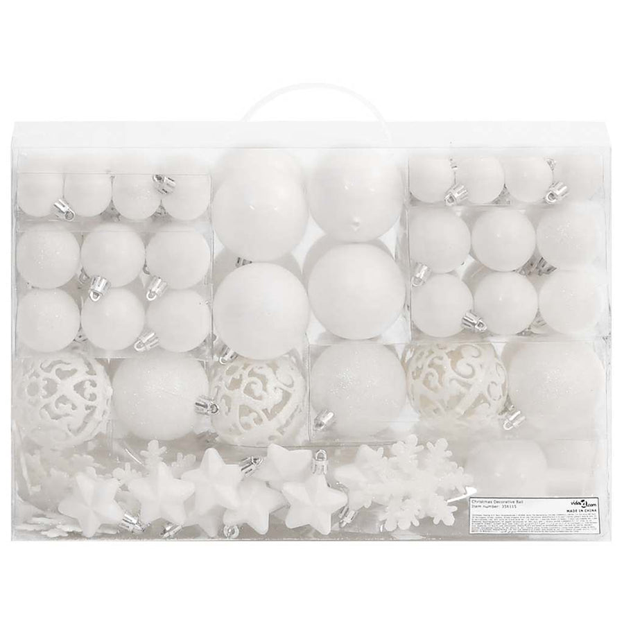 111-Delige Kerstballenset Polystyreen Wit