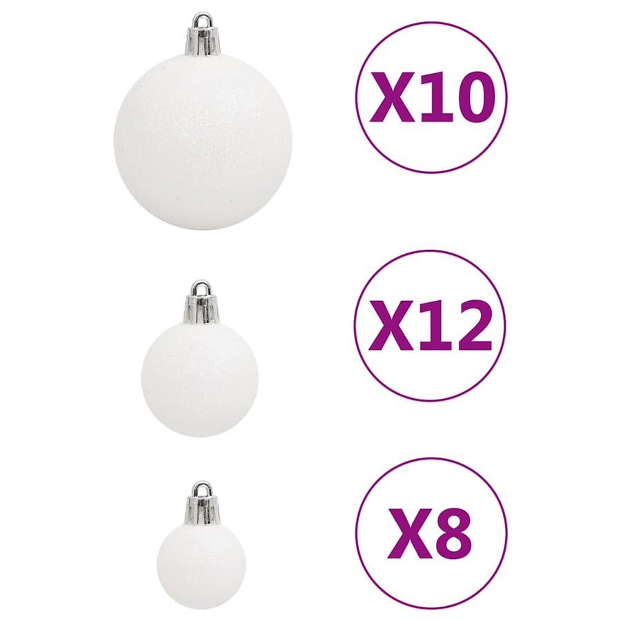 111-Delige Kerstballenset Polystyreen Wit