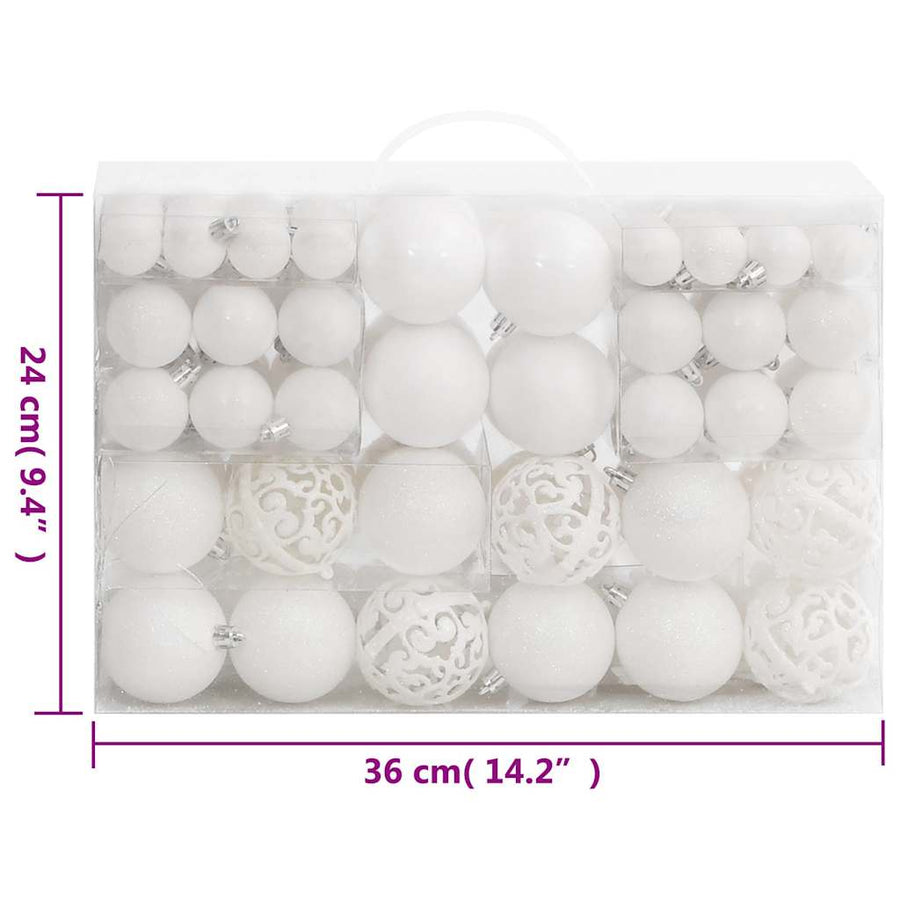 111-Delige Kerstballenset Polystyreen Wit