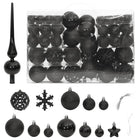 Kerstballenset 111 stuks polystyreen zwart